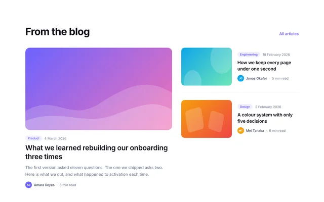 Preview of blog cards