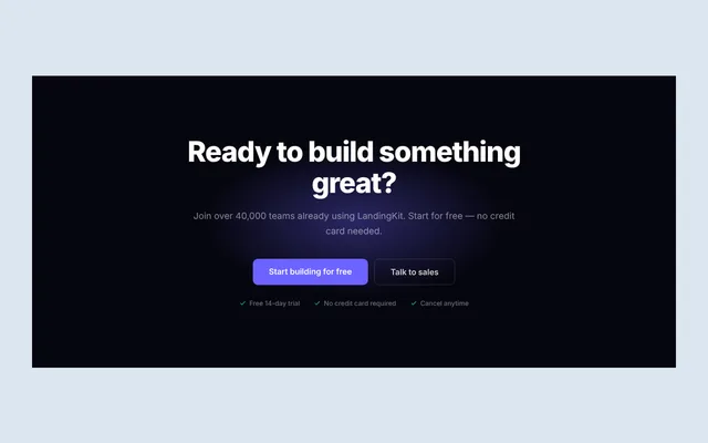 Preview of dark call to action