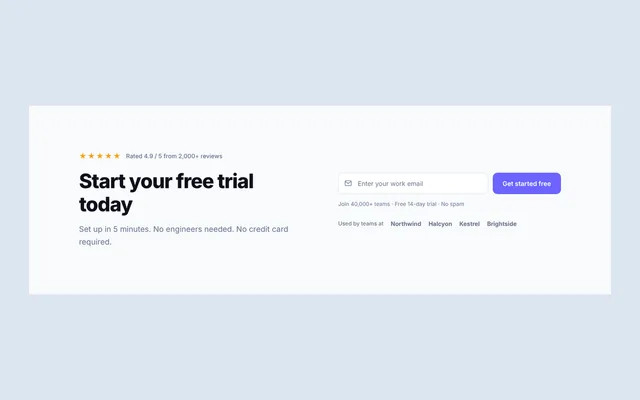 Preview of email capture