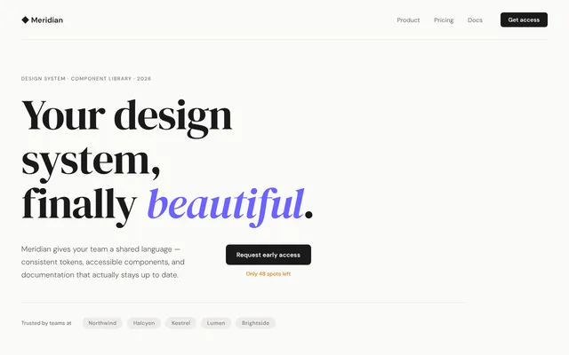 Preview of editorial serif hero