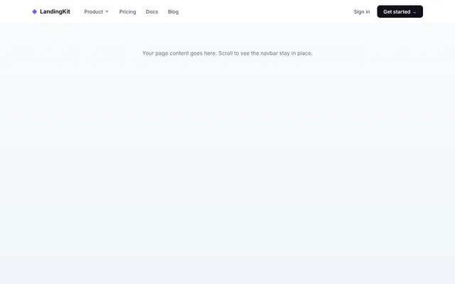 Preview of sticky glass navbar
