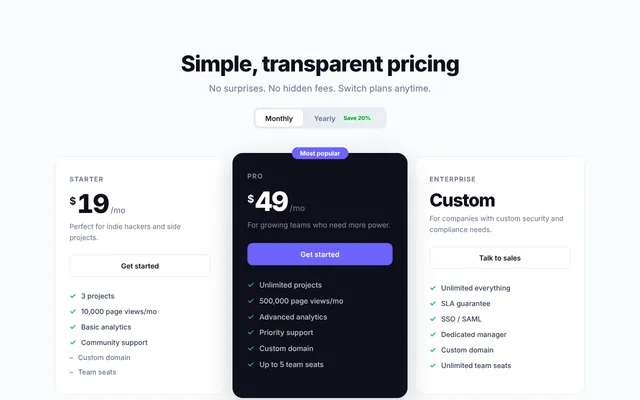 Preview of three-tier pricing
